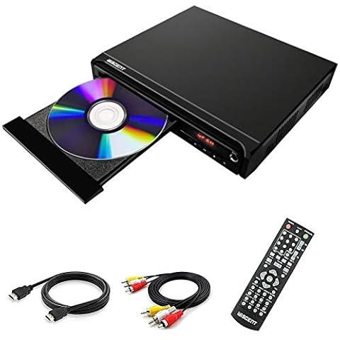WISCENT DVD-Player für TV mit HDMI/AV/Koaxial Ausgang(HDMI Kabel enthaltenl),USB 2.0 Mediaplayer,Alle Regionsfreie,Mini Compact DVD/CD Player Cover