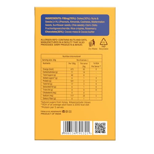 Image of Eatopia Chocolate Dates & Nuts Protein Bites, 10g Protein, Pack 2 (200g)