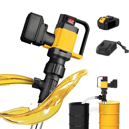 ZyKnaurral Bomba Portátil para Bidón De Combustible, Bomba Eléctrica para Barril De Aceite, 3 Velocidades Ajustables, Caudal De 10 a 130 L/Min, para Diésel, Aceite De Motor E Hidráulico. Sat-1Battery