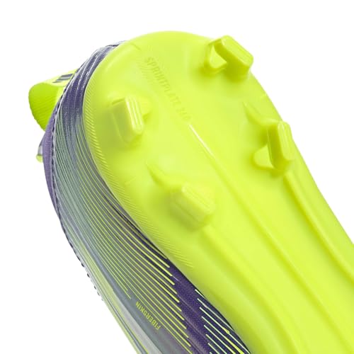Adidas Unisex - Bambini F50 League Laceless Firm Ground Football Boots Kids, Purple Rush/Cloud White/Lucid Lemon, 34 Eu - 7