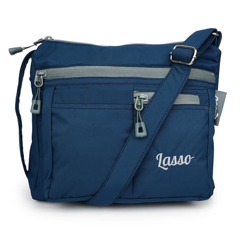 Image of Lasso Sling Bag For Women with Adjustable Strap Stylish Ladies Crossbody Polyester Sling Bag for Office, Causal, Travel & College | 5L Capacity & 5 Multiple Pockets (4 Zip & 1 Open Pocket)