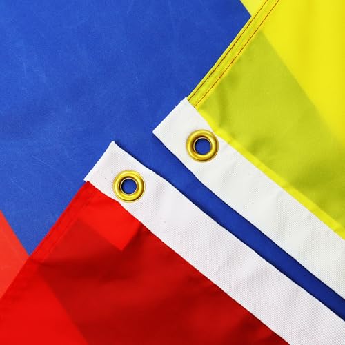 Image of AZ FLAG Set of 2 Ecuador Flags - 90 x 60 cm - Ecuadorian Flag 100% Polyester with Integrated Metal Eyelets