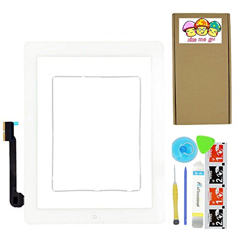 Xiao Mo GU Assemblage Écran Tactile complet Blanc pour iPad 3 + Menu pour bouton Home pour Apple iPad 3 3e génération a1416 A1403 a1430 avec outils inclus