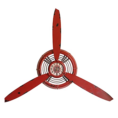 Aorotoe Aviation Pilot Gifts For Man Idea Airplane Propeller Wall Decor Antique Metal Vintage Industrial Wall Art Boys Living Room Bedroom Rustic Home Wall Sculptures Red #TOP3