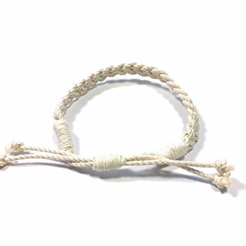 Adjustable Woven Sailor Knot Bracelet - Natural White4
