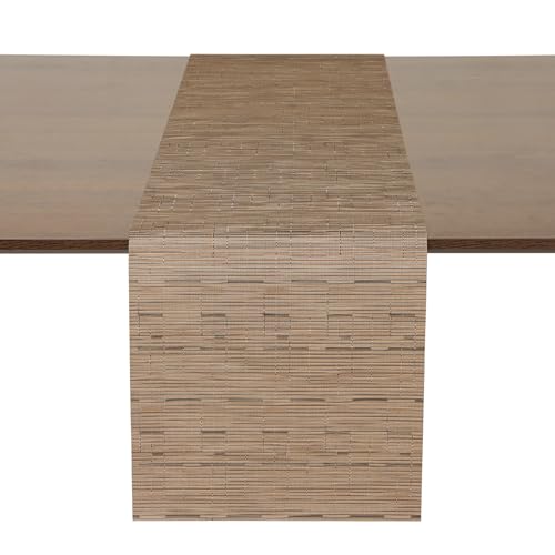 Myir JUN Camino de Mesa, Camino de Mesa Moderno PVC Termoaislante Para Manualidades Lavable Para Comedor Cocina Para Interior y Exterior Fiesta Vacaciones Decoración de Mesa 30 x 183 cm (Marrón Claro)