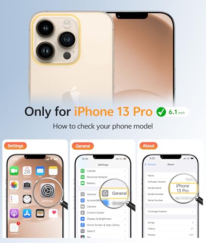 Image of FNTCASE for iPhone 13 Pro Case: [Compatible with Magsafe] Translucent Matte Cases with [Full Camera Protection] [Screen Protector] Military Grade Shockproof Protective Phone Cover - Desert Gold