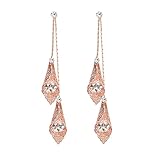 Long Earring for Women Drop Earrings Fashion Dangle Earrings Rose Gold with CZ