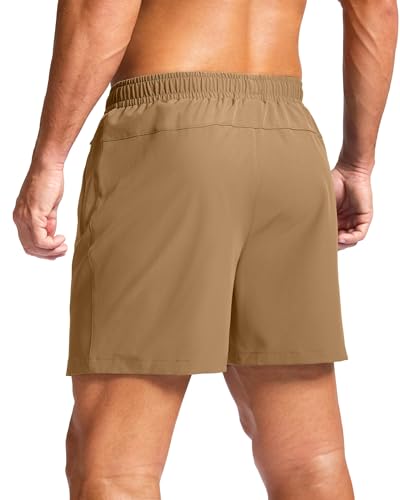 Image of G Gradual Men's Athletic Running Shorts with Zipper Pockets Quick Dry 7 inch / 5 inch / 9 inch Workout Gym Shorts for Basketball Hiking