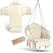 Produktbild BELLAMATILDA® Premium Hängesessel mit Korb & XXL Kissen - Outdoor & Indoor Hängeschaukel für Erwachsene - Hängesitz/Hängestuhl ohne Gestell für Garten, Wohnzimmer, Balkon - Hängekorb bis 150kg (Beige)