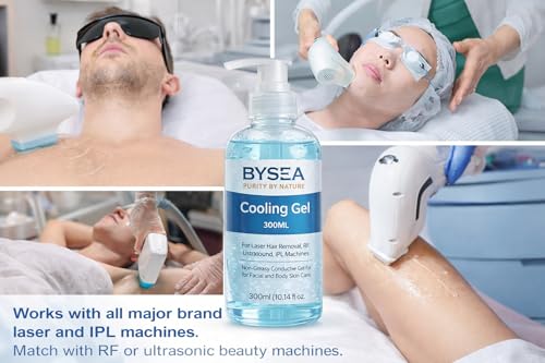 Image of Cooling Gel 300ML for Laser Hair Removal & RF Machines, Ultrasound & IPL Conductive Gel for Facial & Body Skin Care, Non-Greasy, Professional Use All Skin Type