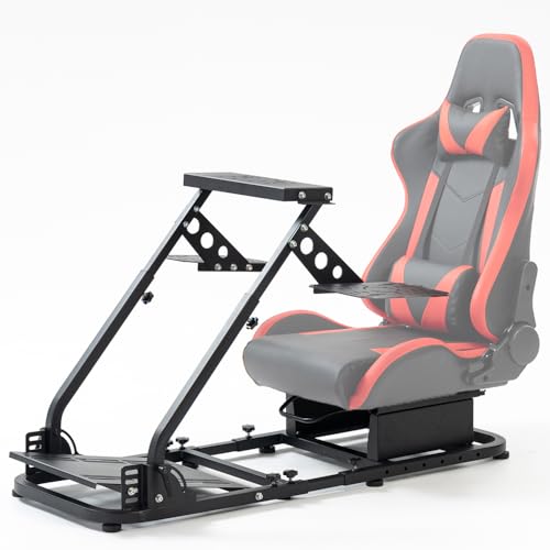 Supllueer Racing Flight Simulator Cockpit fit for Logitech G920 X52 X56 G29,Thrustmaster T300, Flight Sim Cockpit, No Pedal Shifter Joystick Keyboard Seat