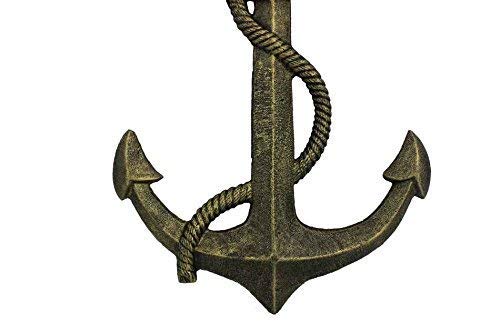 Handcrafted Model Ships K-0137-Gold Antique Gold Cast Iron Anchor - 17 In. #TOP4