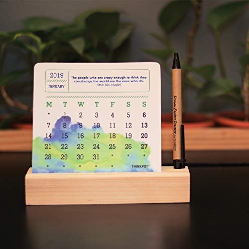 Thinkpot 2019 Entrepreneur Calendar with Pen Stand - 5.5" X 5.5"