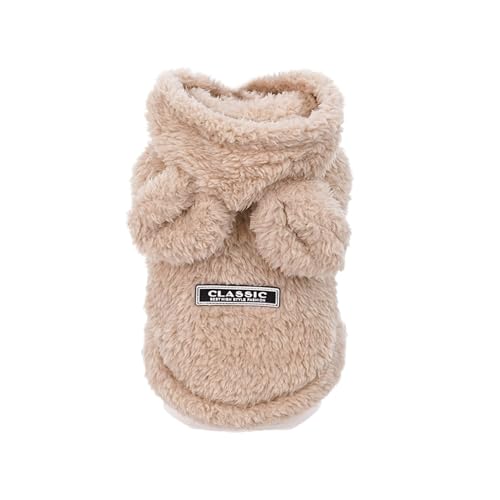 Sudadera de invierno con capucha para perro, abrigo cálido para perro pequeño, sudadera con capucha, ropa cálida para gato y cachorro, ropa linda con orejas de conejo