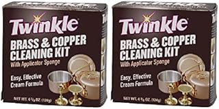 Twinkle Brass & Copper Cleaning Kit, Easy Effective Cream Formula, 4.38-Ounce (Pack of 2)