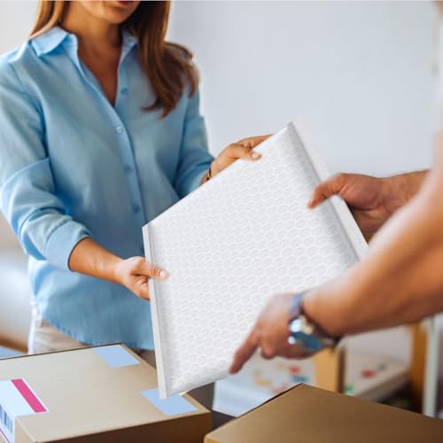 32 Pcs Extra Large Bubble Mailers Padded Envelopes 14 x 19 Inches Waterproof Poly Shipping Bags for Bulk Mailing Packaging Small Business (White)