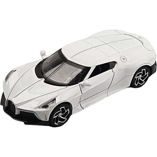 Image of DEUSON ECOM Alloy 1:32 Bugatti La Voiture Noire Metal Die Cast Car Pull Back Diecast Metal Pullback Toy car with Openable Doors & Light, Music Boys Gifts Toys for Kids
