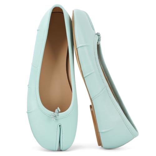 Image of VBDB Tabi Ballet Flats for Women Dressy Casual Shoes Split Toe Wide Flats Light Weight Japanese Shoes