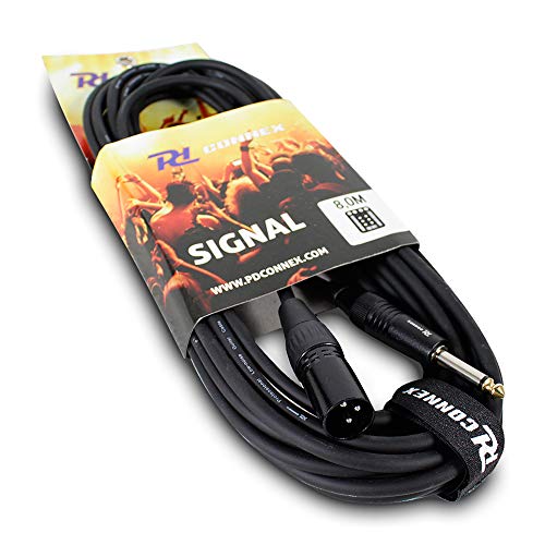 PD Connex câble audio xlr mâle/jack 6,35-8m - Idéal pour relier vos enceintes de sonorisation Cover