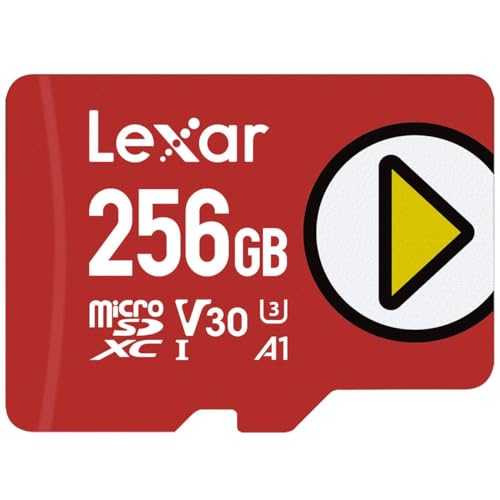 Lexar 256GB PLAY microSD Card, UHS-I, C10, U3, V30, A1, Full HD, 4K, Up To 160/100 MB/s microSDXC Memory Card, Expanded Storage for Nintendo Switch, Gaming, Smartphones, Tablets (LMSPLAY256G-BNNNU)