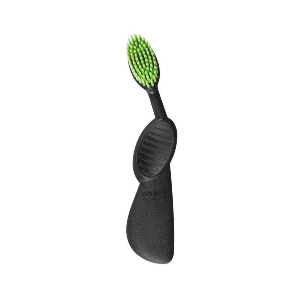 RADIUS Toothbrush Flex Brush Left Hand Black/Green 1 Unit | BPA Free and ADA Accepted | Designed to Improve Gum Health and Reduce the Risk of Gum Disease