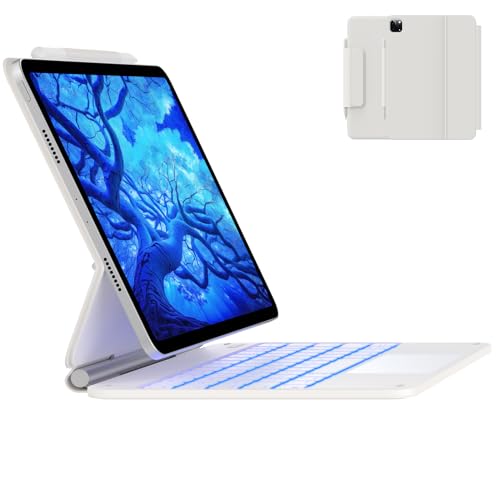 typecase Keyboard Case for iPad Air 11 and iPad Pro 11(4th,3rd,2nd,1st Gen),Magic Keyboard for iPad Air 5th/4th Gen,Magnetic Keyboard Case with Multi-Touch Trackpad,11 Colors Backlight,Pearl White by typecase - Used condition - US$61.60