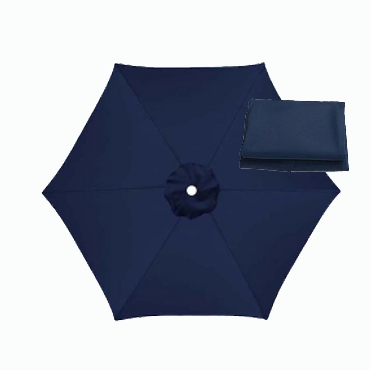 BEEGMA Sun Umbrella Replacement Cloth 6 Arms/8 Arms Replacement Parasol Canopy Cover 2.0m 2.30m 2.50m 2.70m 3.0m Outdoor Patio Garden Umbrella Canopy (Color : Navy blue, Size : 2.50m/8.2FT-6Ribs)