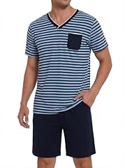 Striped-v Neck-dark Blue