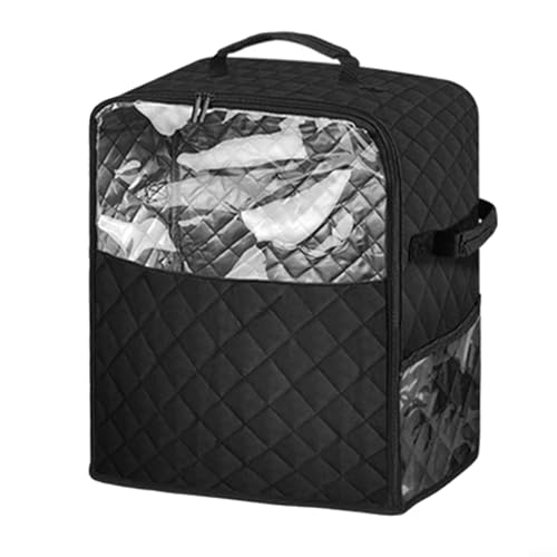 Glomc Cubierta antipolvo para batidora vertical de 6/7/8 cuartos de galón, bolsa de almacenamiento de nailon acolchada resistente al agua con múltiples bolsillos, color negro