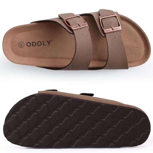 unisex cork footbed slide sandal arch support summer outdoor sandals with adjustable buckle for women and men