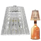 Générique Lampe Bouteille LED, Lampe Bouteille Sans Fil Avec Abat jour En Cr istal, USB Rechargeable, Veilleuse Bouteilles À Vin Tactile 3 Couleurs, Pour Bar Restaurant Accessoires Et Décoration
