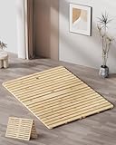 Meulbaty Bed Plate, Guest Tatami Bed Frame,Japanese Tatami Mat, Foldable Wood Slatted Floor Bed Frame for Futon Mattress, Breathable Moisture-Proof Floor Sleep Bedding (Queen)