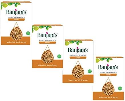 Banjaras Methi Hair Care Powder/Fenugreek Powder Herbal Hair Pack Methi Powder Pack of 4-100Gm each