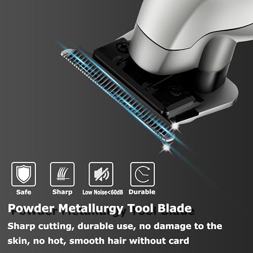 Image of KEMEI 2293 Professional Hair /Beard Trimmer for Men Zero Gapped Hair Clippers for Barber with T Blade, Cordless Rechargeable, Silvery