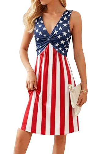 Image of VKEGNIO Twist Front V Neck Ruffle Sleeveless Dress for Women Sexy Elegant Club Party Tunic Dress Casual Vacation Mini Dresses