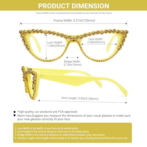 Image of VOOGLAM Stylish Rhinestone Cat Eye Blue Light Glasses for Women Anti Eyestrain Dry Eyes Eyewear Cathleen