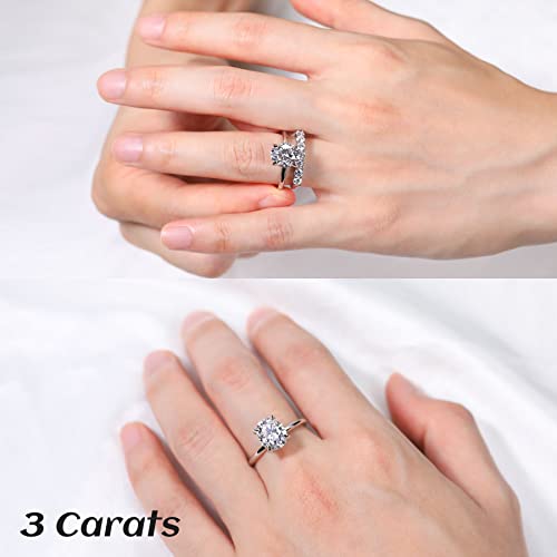 Ladylike 1/1.5/2/3CT Oval Cut Moissanite Engagement Ring for Women 925 Sterling Silver Solitaire Rings with Hidden Halo D Color VVS1 Promise Wedding Ring for Her4