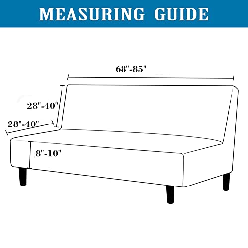 Futon Cover-Stretch Armless Futon Covers Full Size With Skirt Ruffled Futon Sofa Cover Washable Folding Sofa Bed Cover Soft Futon Couch Cover Slipcover With Elastic Bottom For Kids,Pets(Black) #TOP5