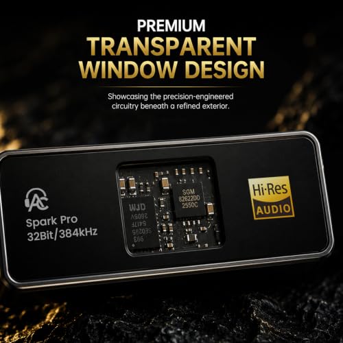 Image of AUDIOCULAR Spark Pro Hi-Res DAC & Amp, TypeC to 3.5mm Portable DAC Dongle, CX31993 DAC SGM8262 Amp, 32-bit /384kHz Audio, 122mW @ 32Ω, Aluminum Alloy, for Phones, Tablets, Laptops & IEMs (Grey)