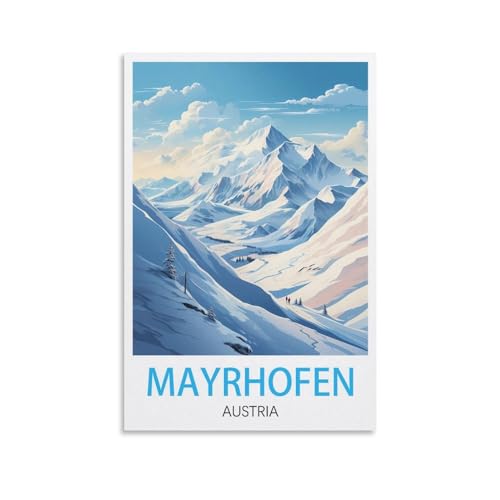 Affiches de voyage vintage d Autriche Mayrhofen poster deco pour mur de chambre et dortoir