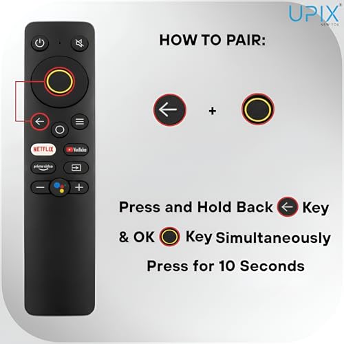 Image of Upix Compatible Realme Smart TV LCD /LED Remote No. 875 | with Voice | Netflix & Prime Video Function | Exactly Same Remote Will Only Work | Pairing is Required