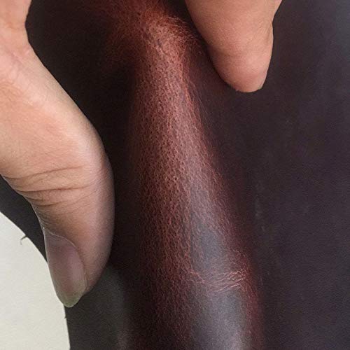 Cuir de Vachette vin Rouge Crazy Horse Cuir première Couche matériel Bricolage Main Maroquinerie Vintage Cuir tanné à l'huile pièce 2mm