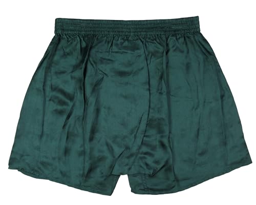 INTIMO Men's Classic Diamond Pattern Silk Boxers (Hunter Green, Medium)2