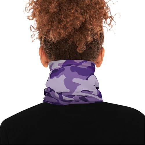 Purple Camo Neck Gaiter Scarf Bandana Tube Cover Headwear Balaclava Headband Headwrap for Men and Women3