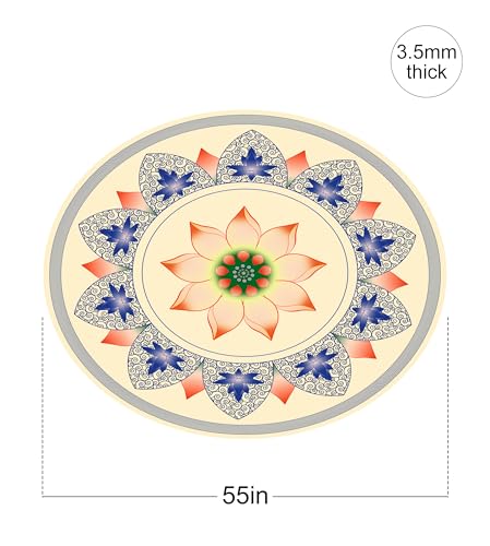 nuveti Large Meditation Mat Non Slip Round Yoga Mat Natural Rubber with Sueded Surface Exercise Mat Perfect for Meditating, Stretching, Yoga(140CM X 3.5MM Thick) - Image 2