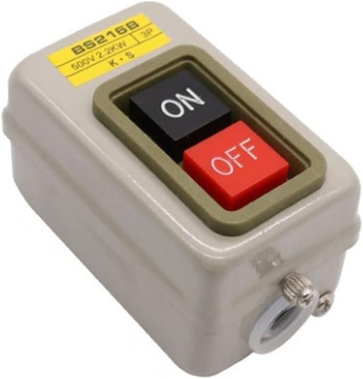 Switch Power Control Button Switch Industrial Household Three-Phase Motor Start Button Push Switch BS216B 15A 2.2KW