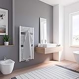 Schulte badkamerradiator Bavaria, middenaansluiting onder, 121 x 60 cm, alpine wit, designradiator voor tweepijpssysteem