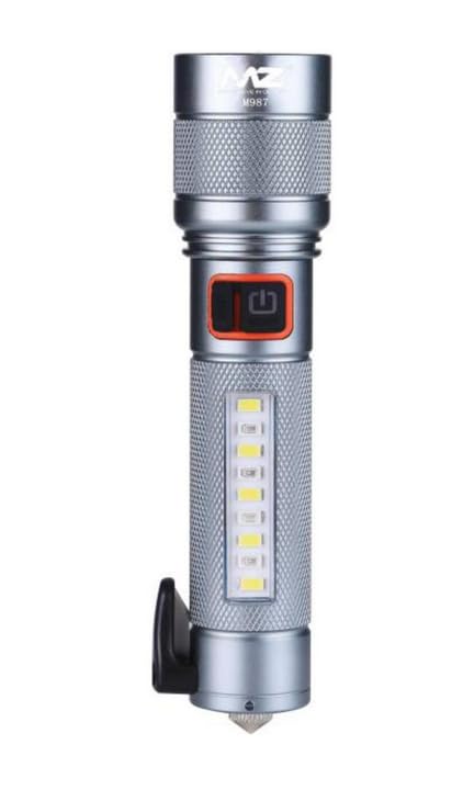MZ M987 Car Emergency Flashlight with Safety Hammer & Seatbelt Cutter,80W + 30W COB Zoomable LED Torch,5 Light Modes,700ft Long Range,Rechargeable via...