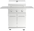 Nexgrill Stainless Steel 3-Burner Propane Gas Grill w/Foldable Side Shelves, 40,500BTUS, 591.05 sq. in. Cooking Area, Perfect for Outdoor Cooking & Grilling, BBQs, Backyard, Tailgating, 720-0830MN